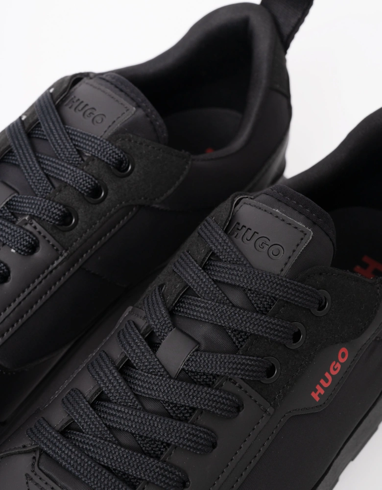 HUGO Icelin Runn Mens Mixed-Material Trainers with Branded Accents - Black 003