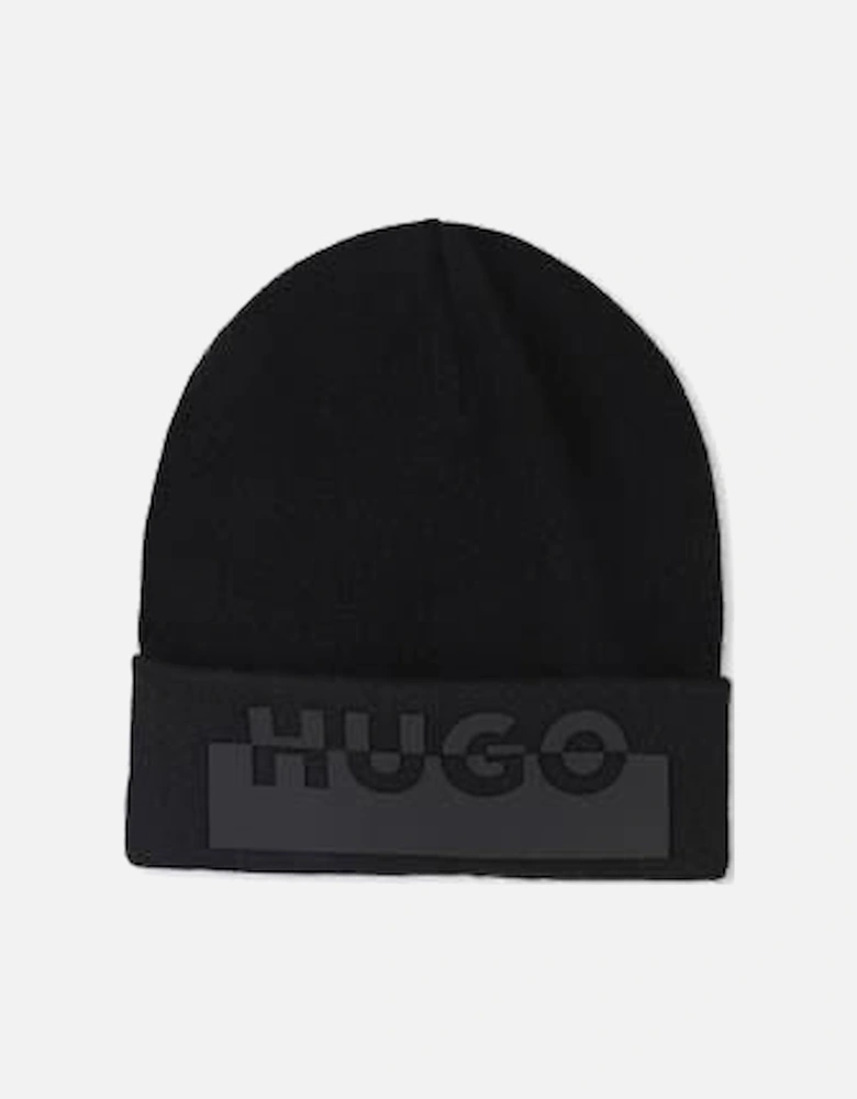 HUGO BLACK PULL ON HAT/BEANIE G00547