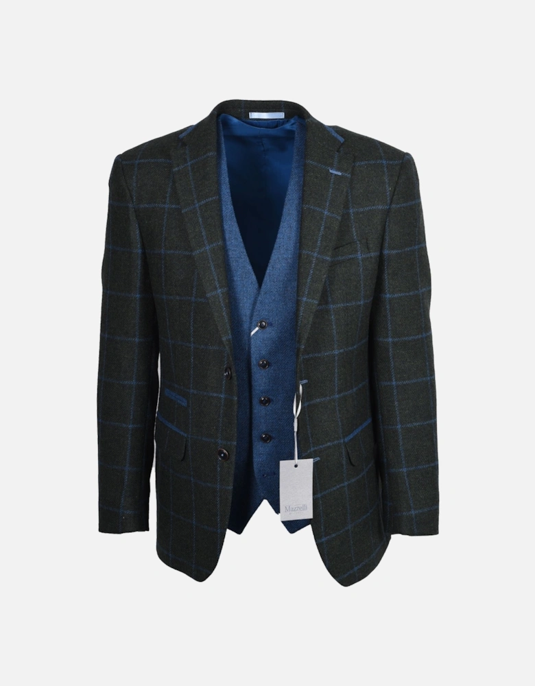 Jacket and Waistcoat Green/Blue Check
