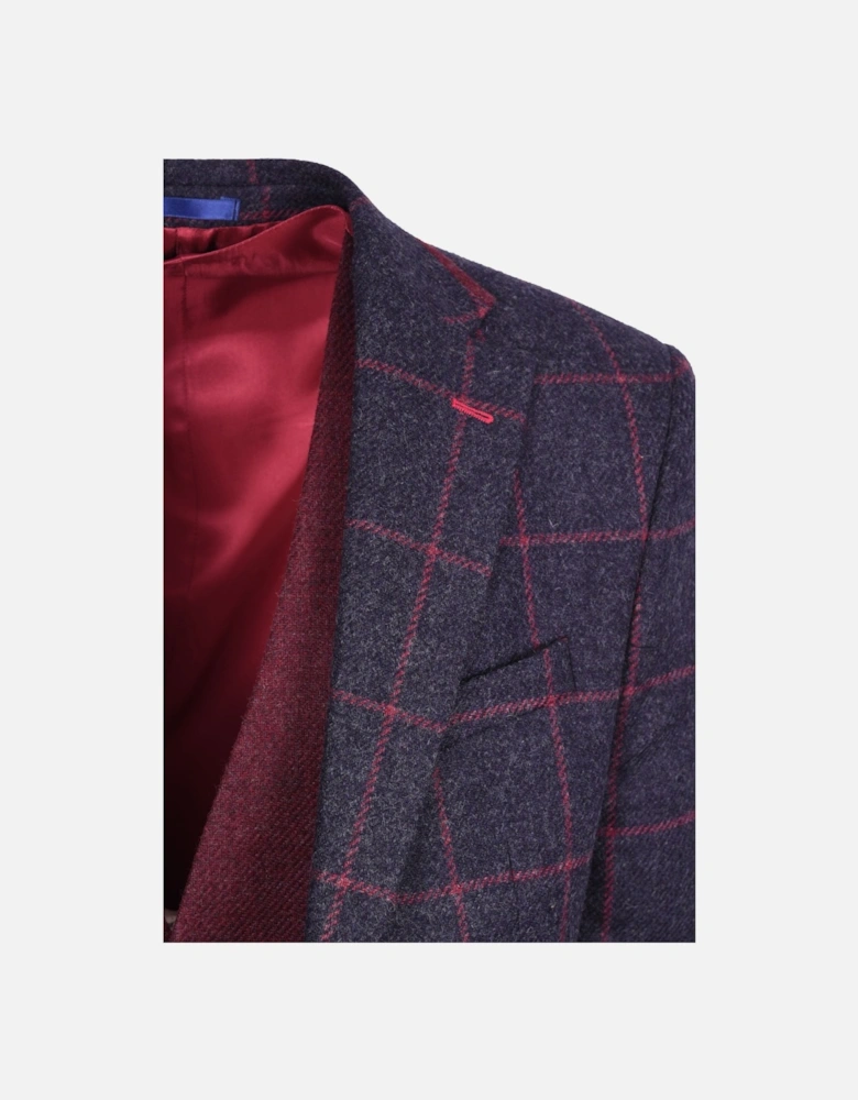 Jacket and Waistcoat Navy/Pink Check