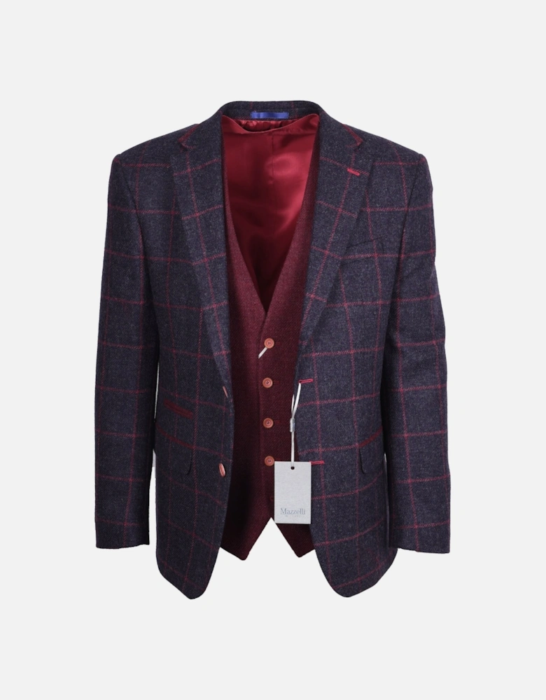 Jacket and Waistcoat Navy/Pink Check
