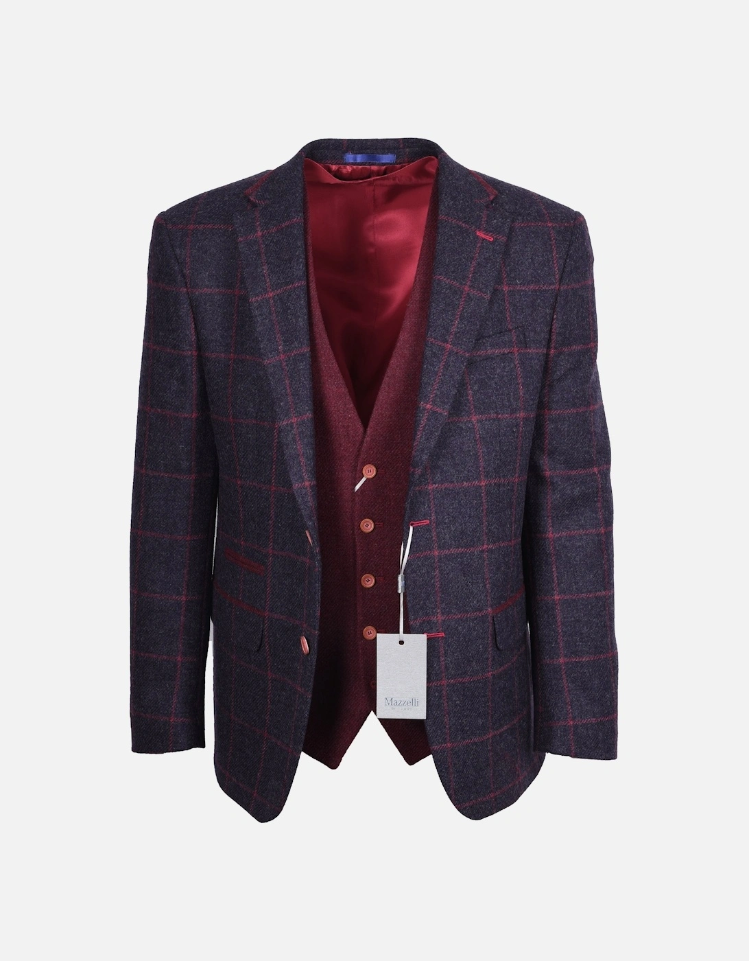 Jacket and Waistcoat Navy/Pink Check, 5 of 4