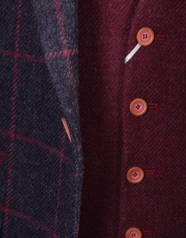 Jacket and Waistcoat Navy/Pink Check