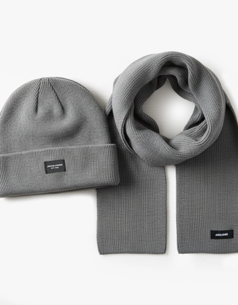 DNA Mens Hat & Scarf Grey Melange