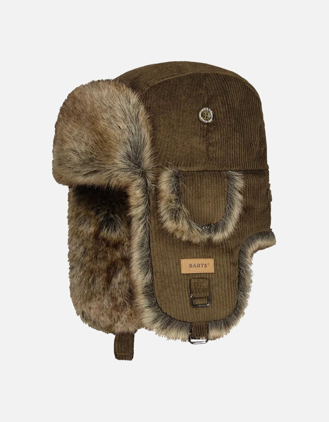 Rib Cord Faux Fur Lining Strap Bomber Hat, 2 of 1