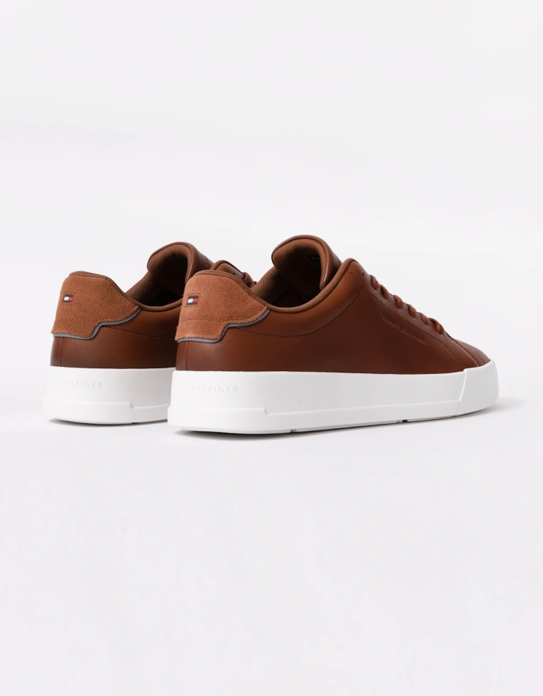 TH Core Leather Mens Court Trainers - Winter Cognac