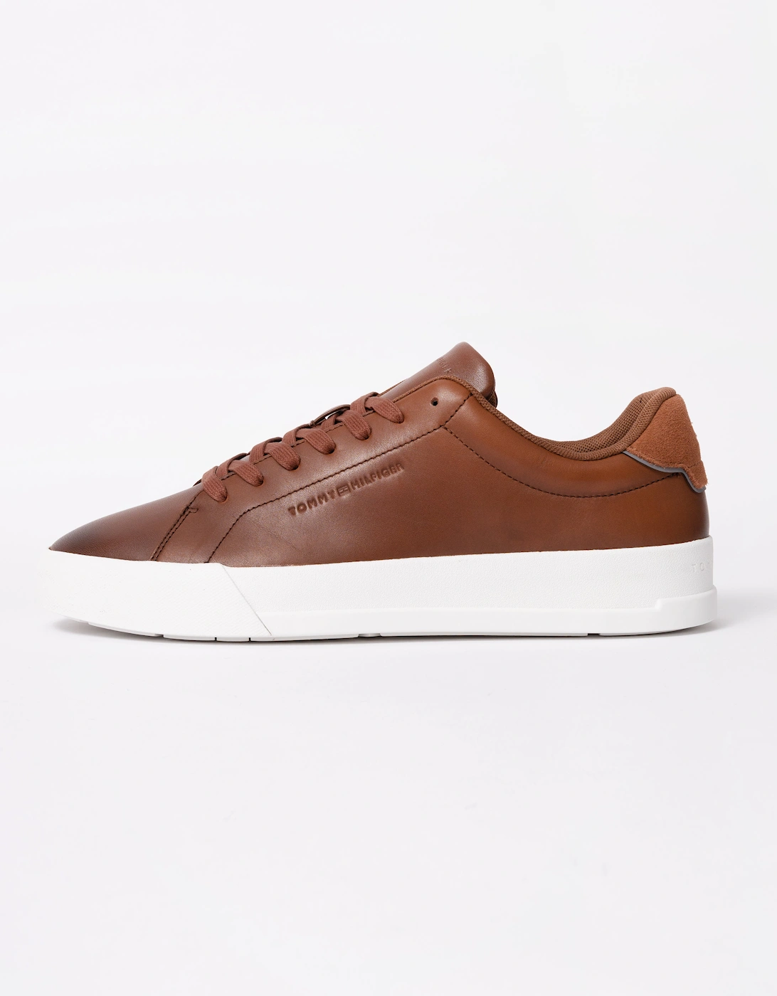 TH Core Leather Mens Court Trainers - Winter Cognac