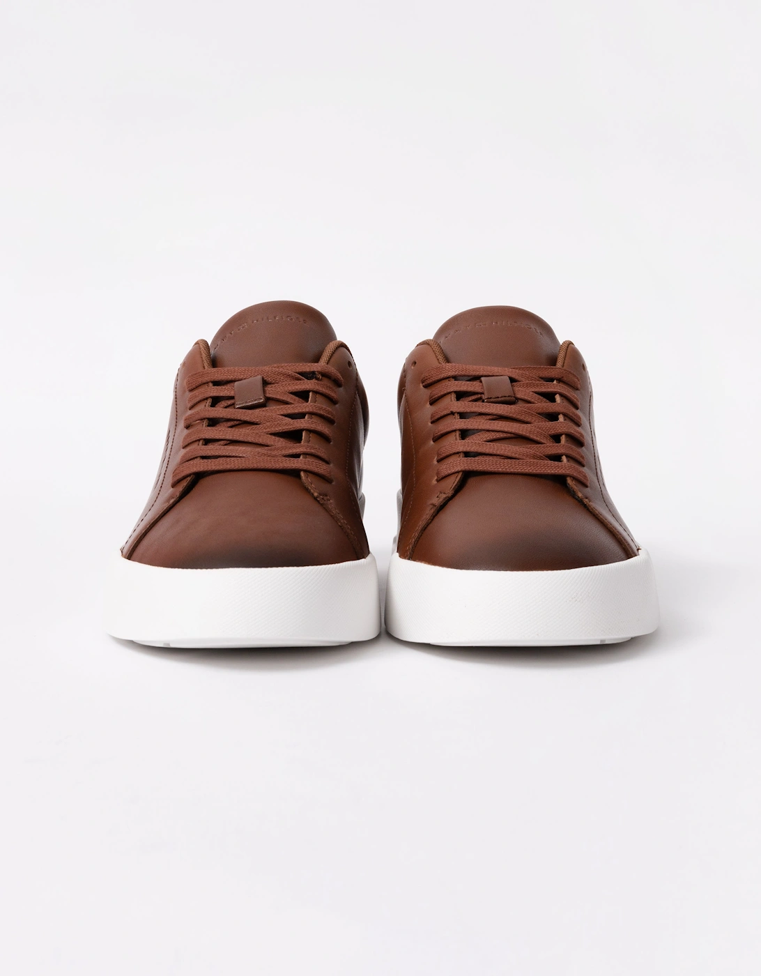 TH Core Leather Mens Court Trainers - Winter Cognac