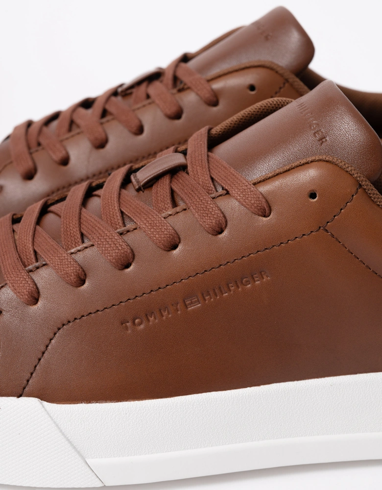 TH Core Leather Mens Court Trainers - Winter Cognac