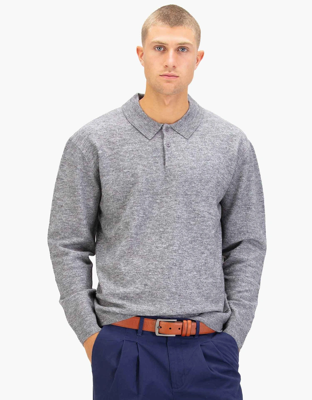 Kingsbridge Long Sleeve Polo Shirt - Mid Mrl Grey