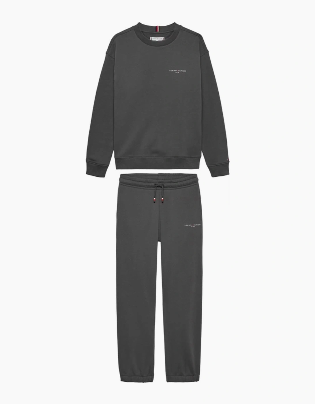 TOMMY HILFIGER CHARCOAL GREY BOYS TRACKSUIT KS0KSOO664PT2 - Black/Black