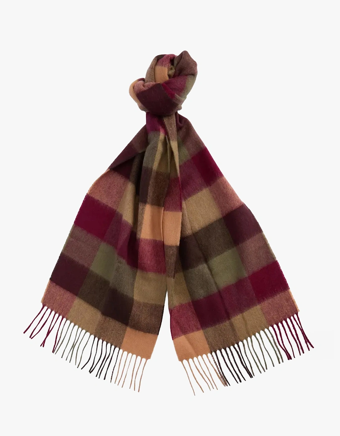 LAMBSWOOL TATTERSALL Scarf Unisex Adults Tawny Port, 6 of 5