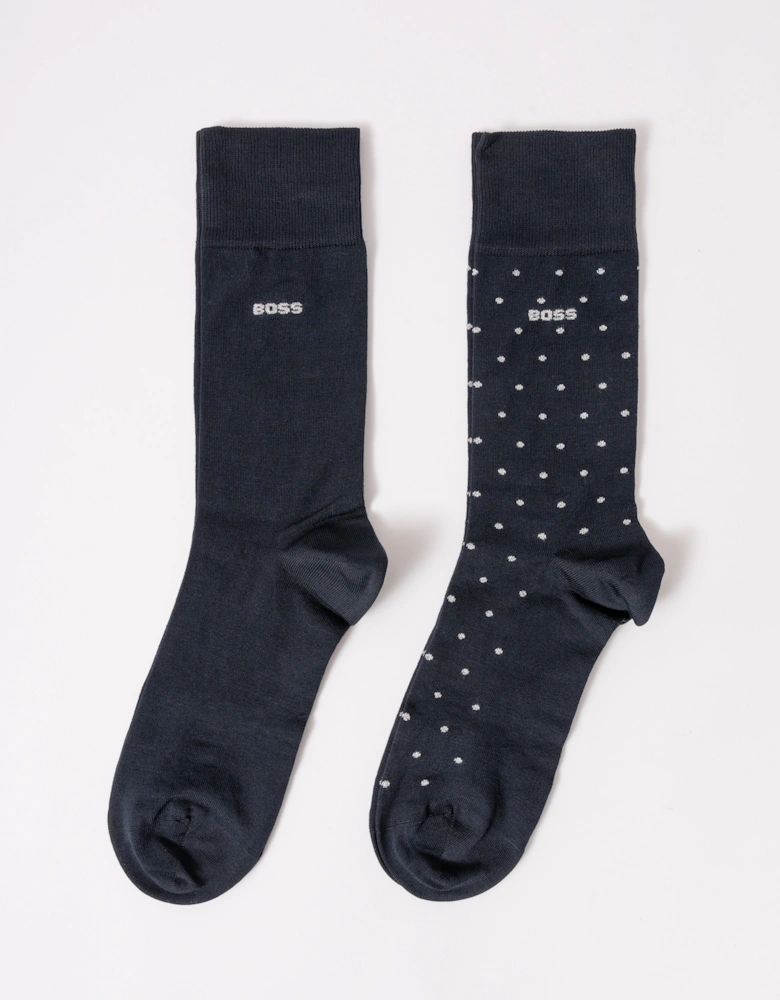 BOSS Orange 2-Pack Mens Socks Gift Set - Dark Blue 403