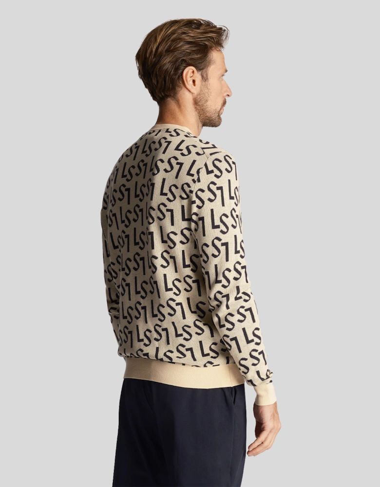 Golf Monogram Knitted Crew Neck Jumper