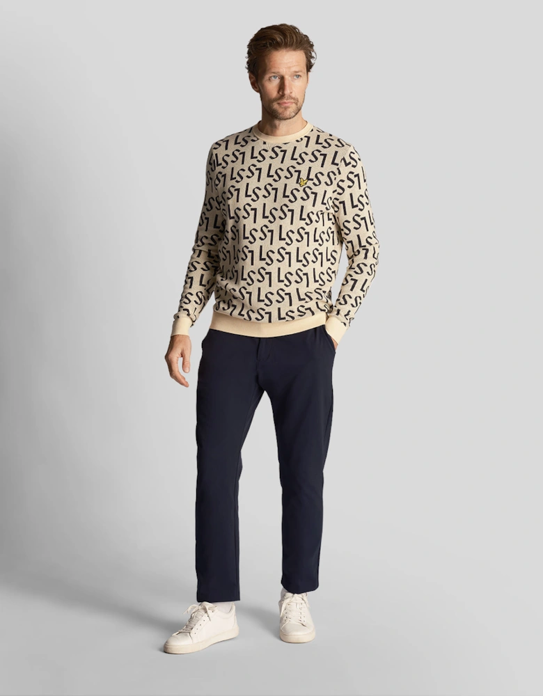 Golf Monogram Knitted Crew Neck Jumper