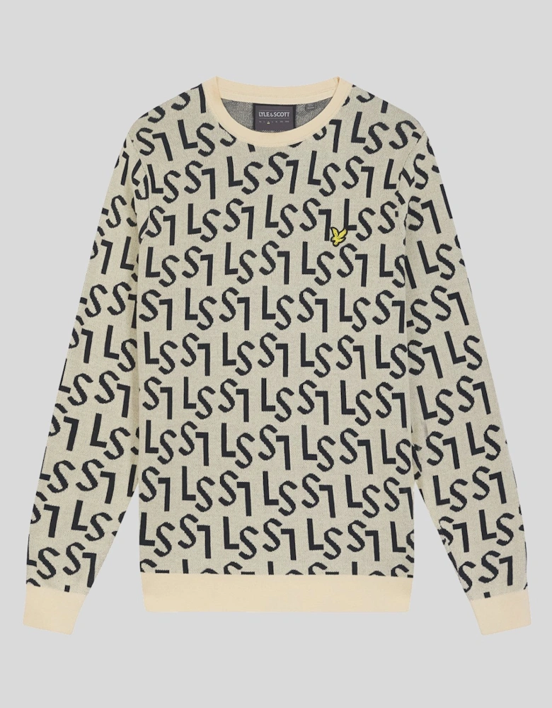Golf Monogram Knitted Crew Neck Jumper