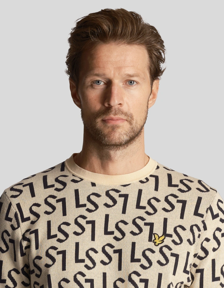 Golf Monogram Knitted Crew Neck Jumper