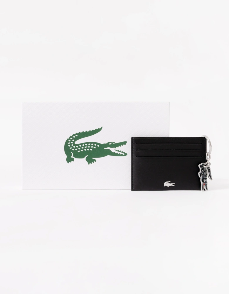 Credit Card Holder And Key Ring Gift Box - Noir KR Croc Sinope R66