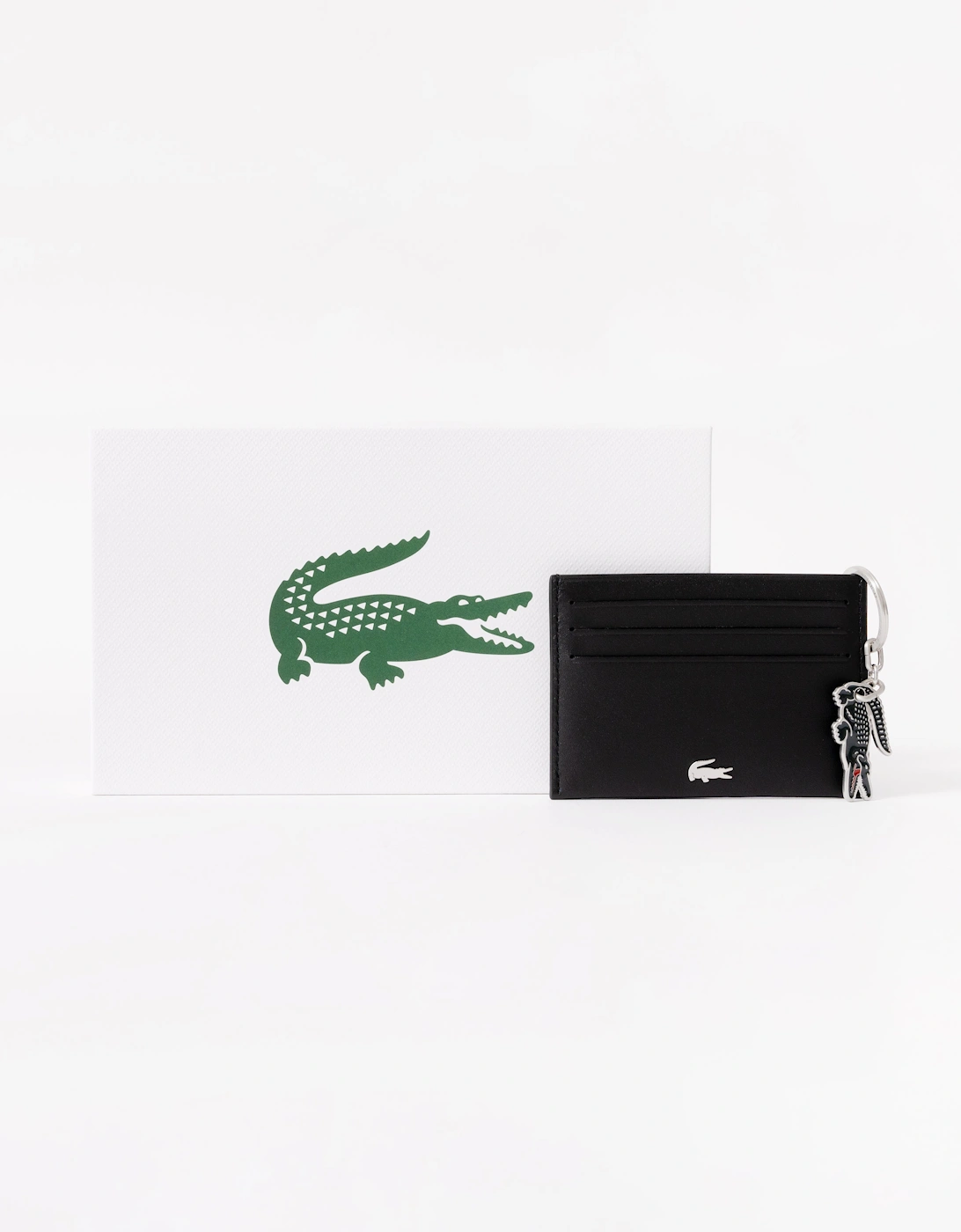 Lacoste Men's Noir Kr Croc Sinope Credit Card Holder And Key Ring Gift Box - R66 - Size: One Size