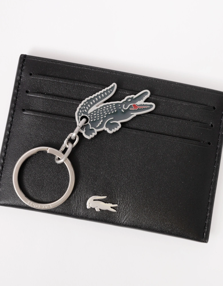 Credit Card Holder And Key Ring Gift Box - Noir KR Croc Sinope R66