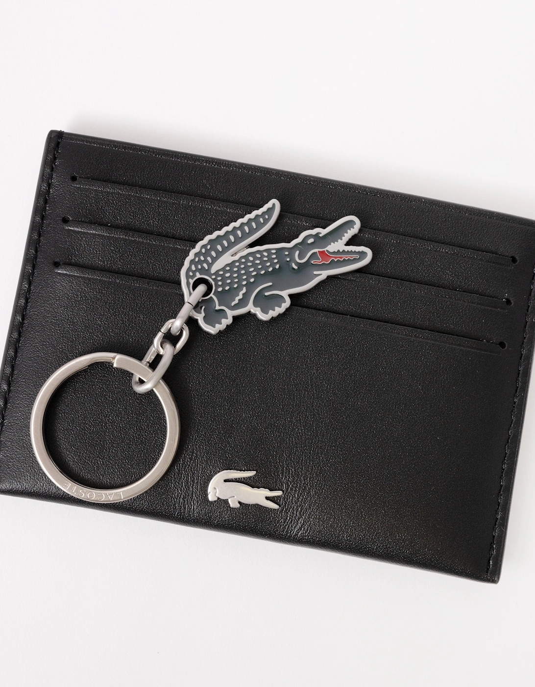 Credit Card Holder And Key Ring Gift Box - Noir KR Croc Sinope R66