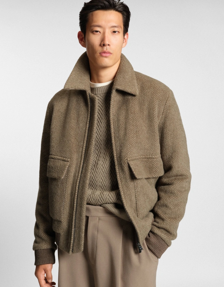BOSS Black H-Charly-254 Coat 245 Open Brown