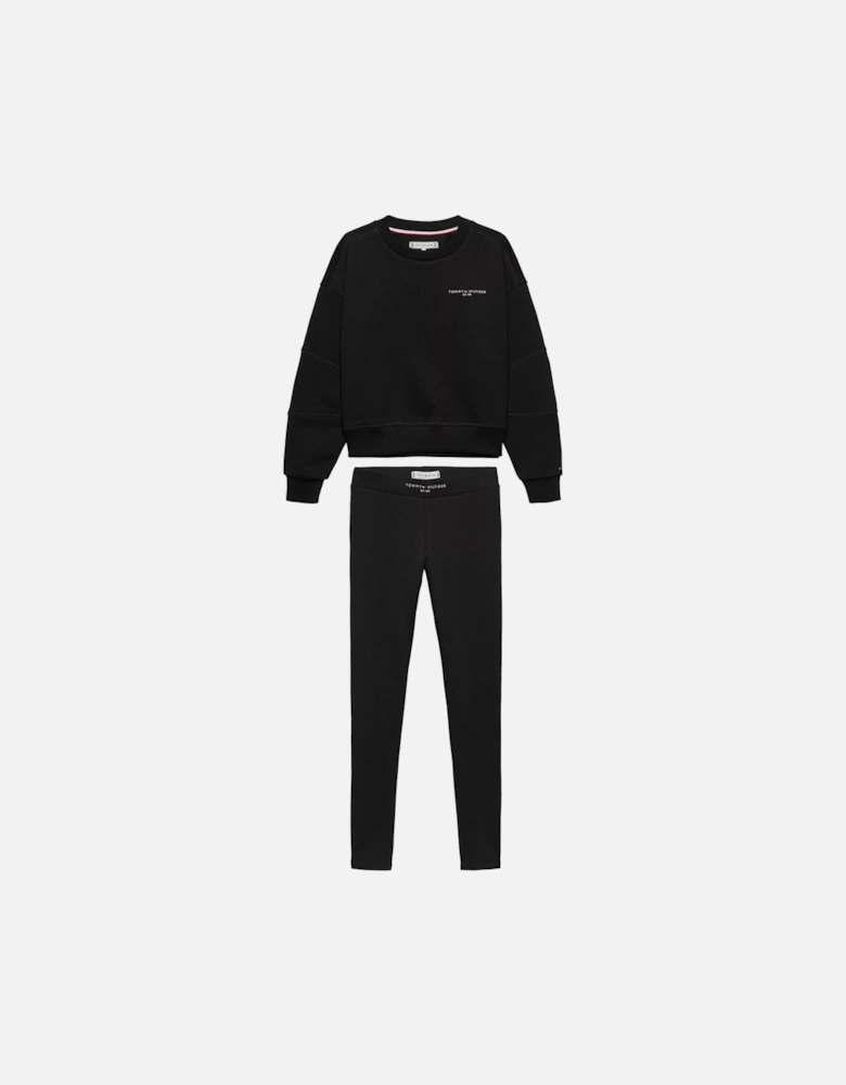 GIRLS BLACK LEGGINGS SET KG09007