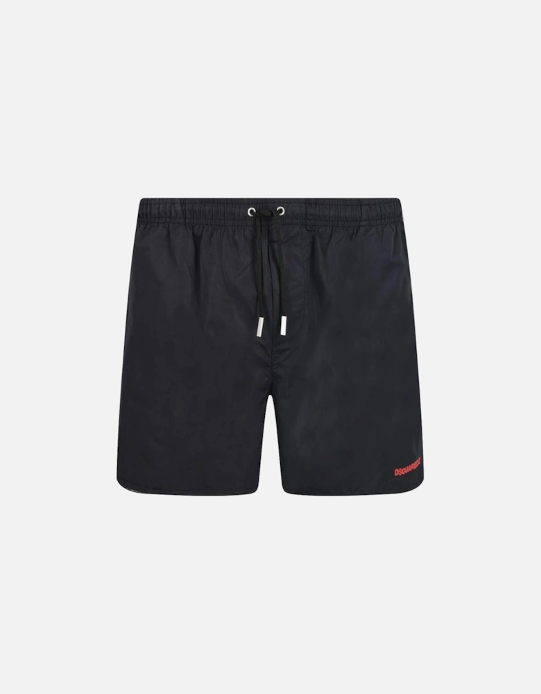 Red Icon Logo Swim Shorts in Black