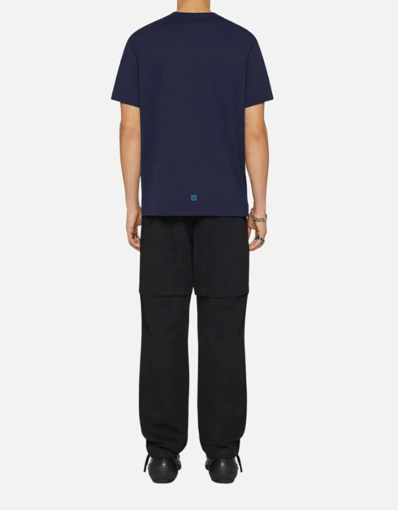 4G Sketch Logo Slim Fit T-Shirt in Navy Blue