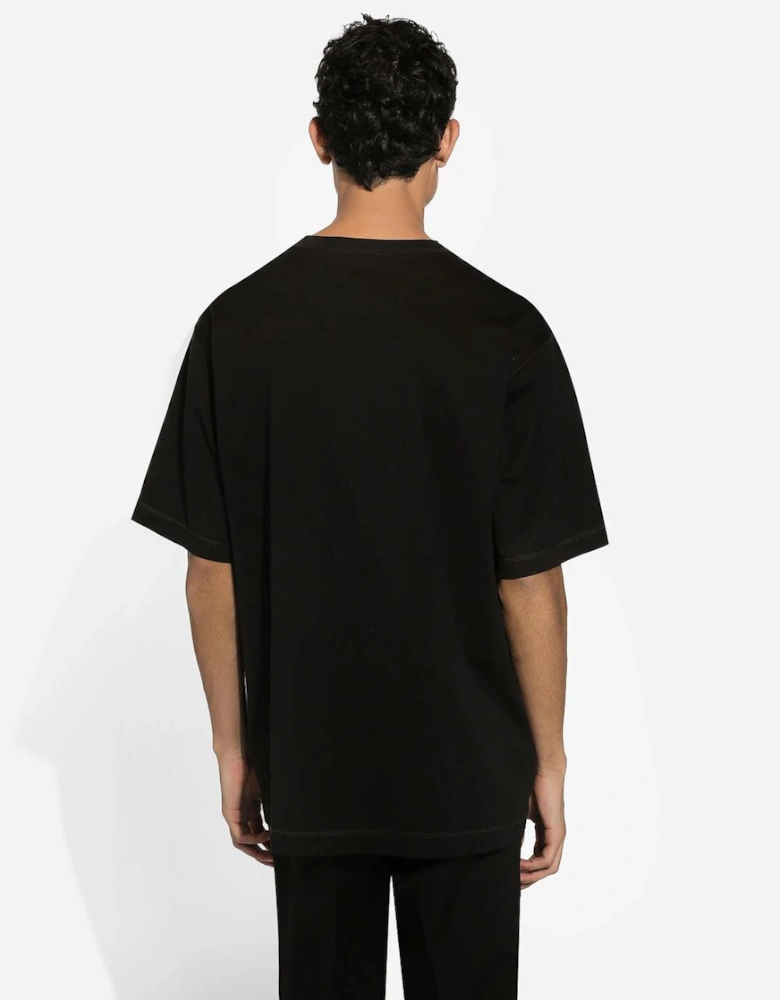 Black Logo Detail T-Shirt in Black