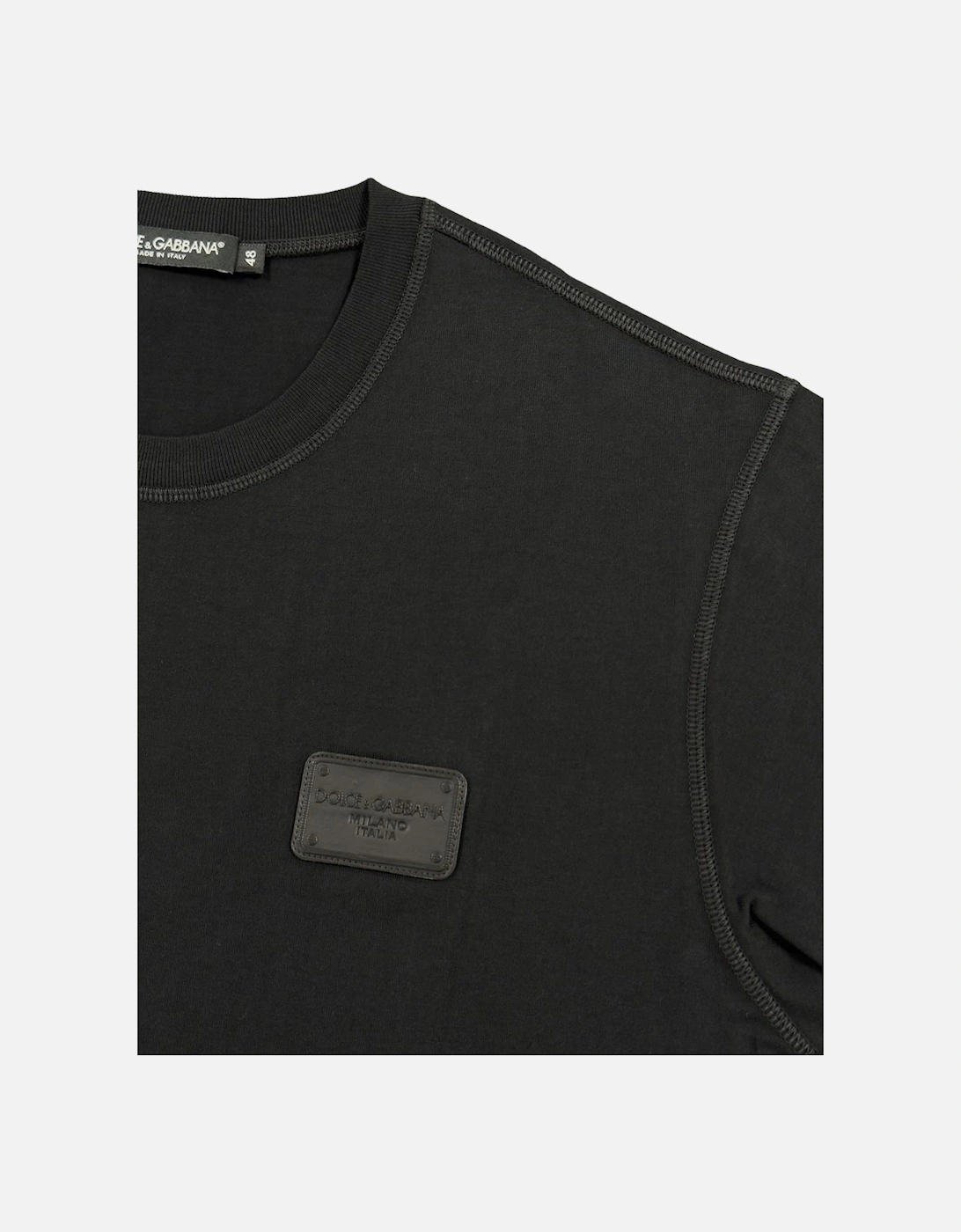 Black Logo Detail T-Shirt in Black
