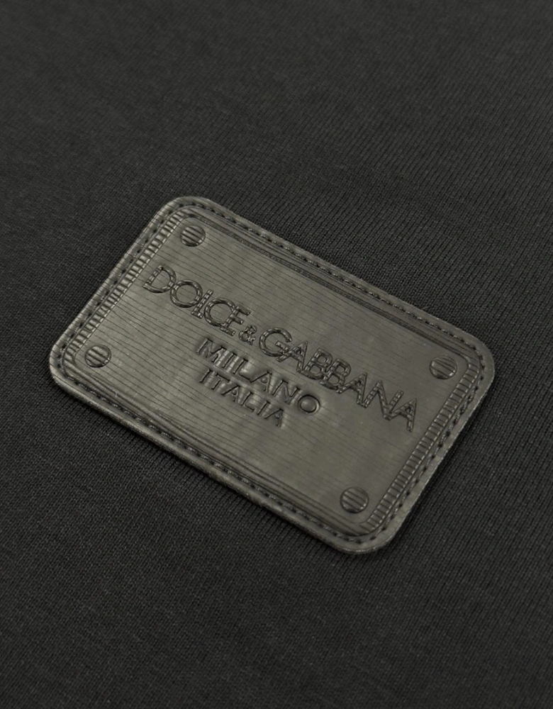 Black Logo Detail T-Shirt in Black
