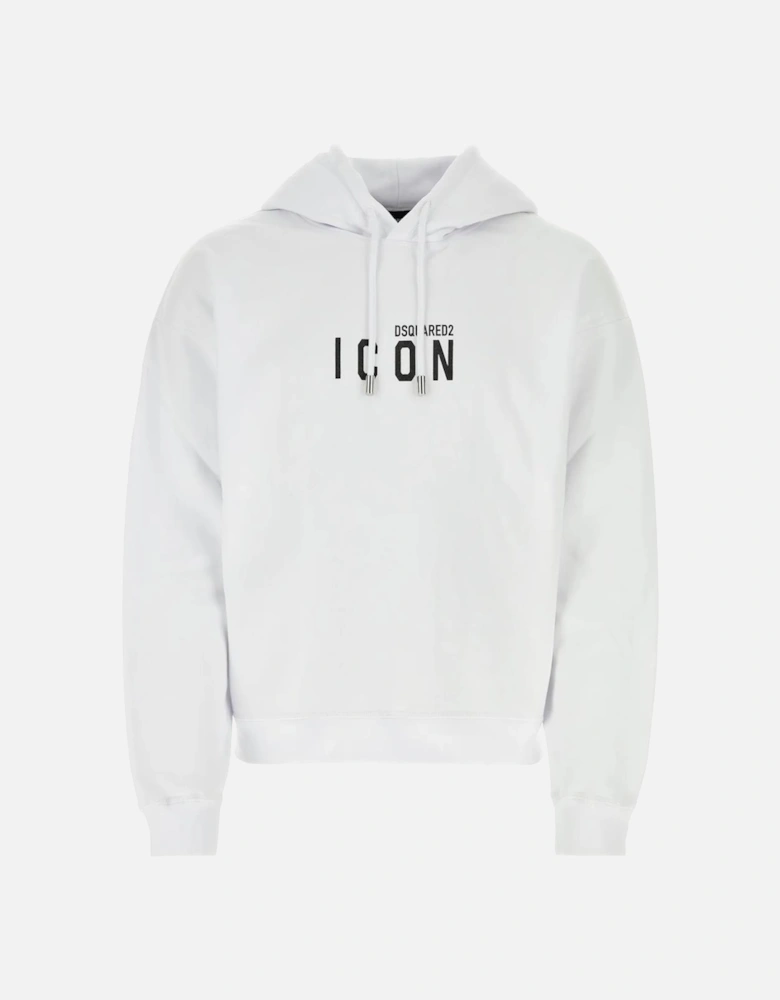 Medium Icon Print Hoodie in White