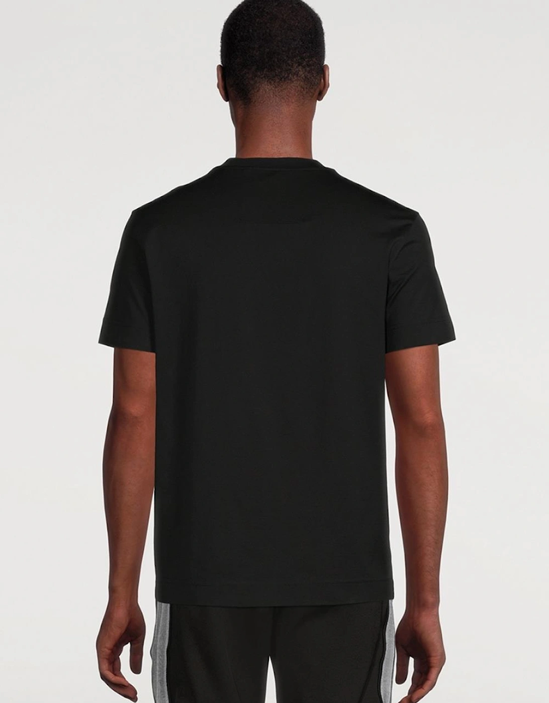 Tag Effect Slim Fit T-Shirt in Black