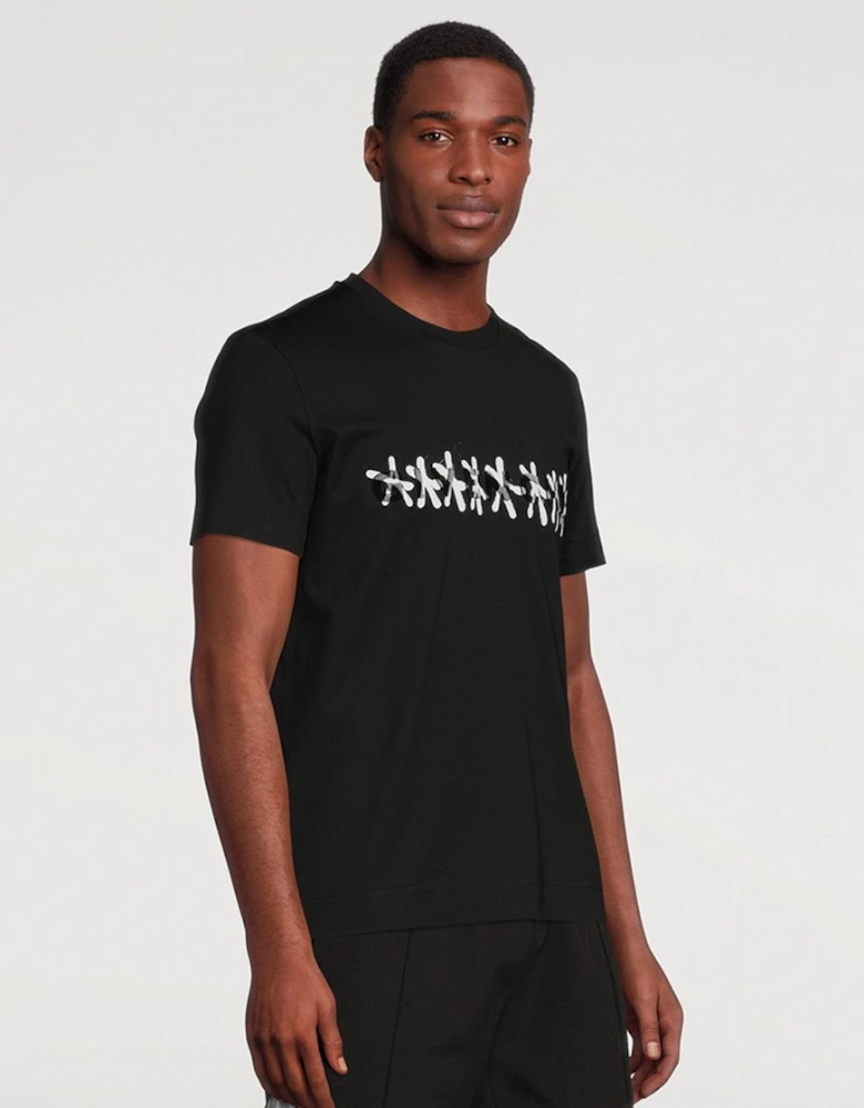Tag Effect Slim Fit T-Shirt in Black
