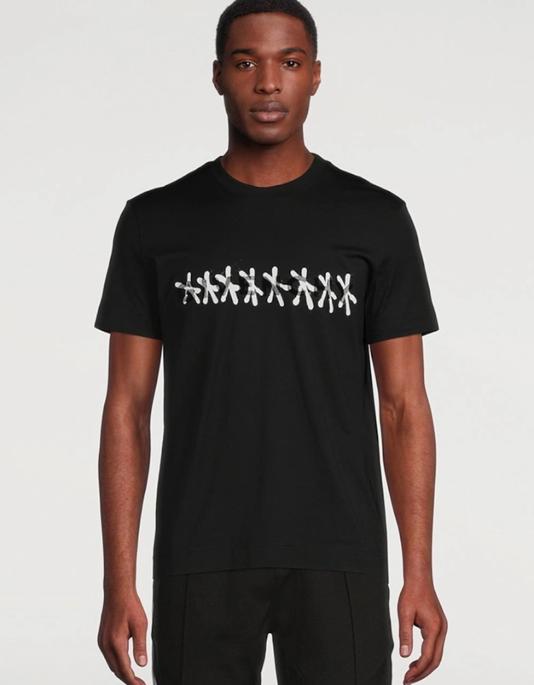 Tag Effect Slim Fit T-Shirt in Black