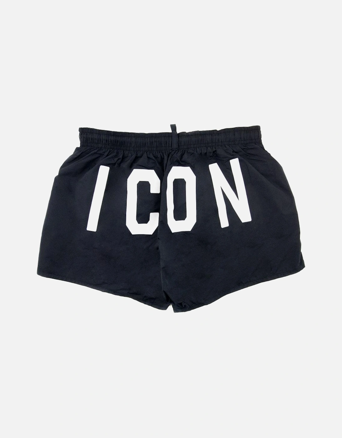 White Icon Logo Swim Shorts in Black, 4 of 3