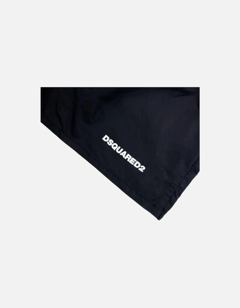 White Icon Logo Swim Shorts in Black