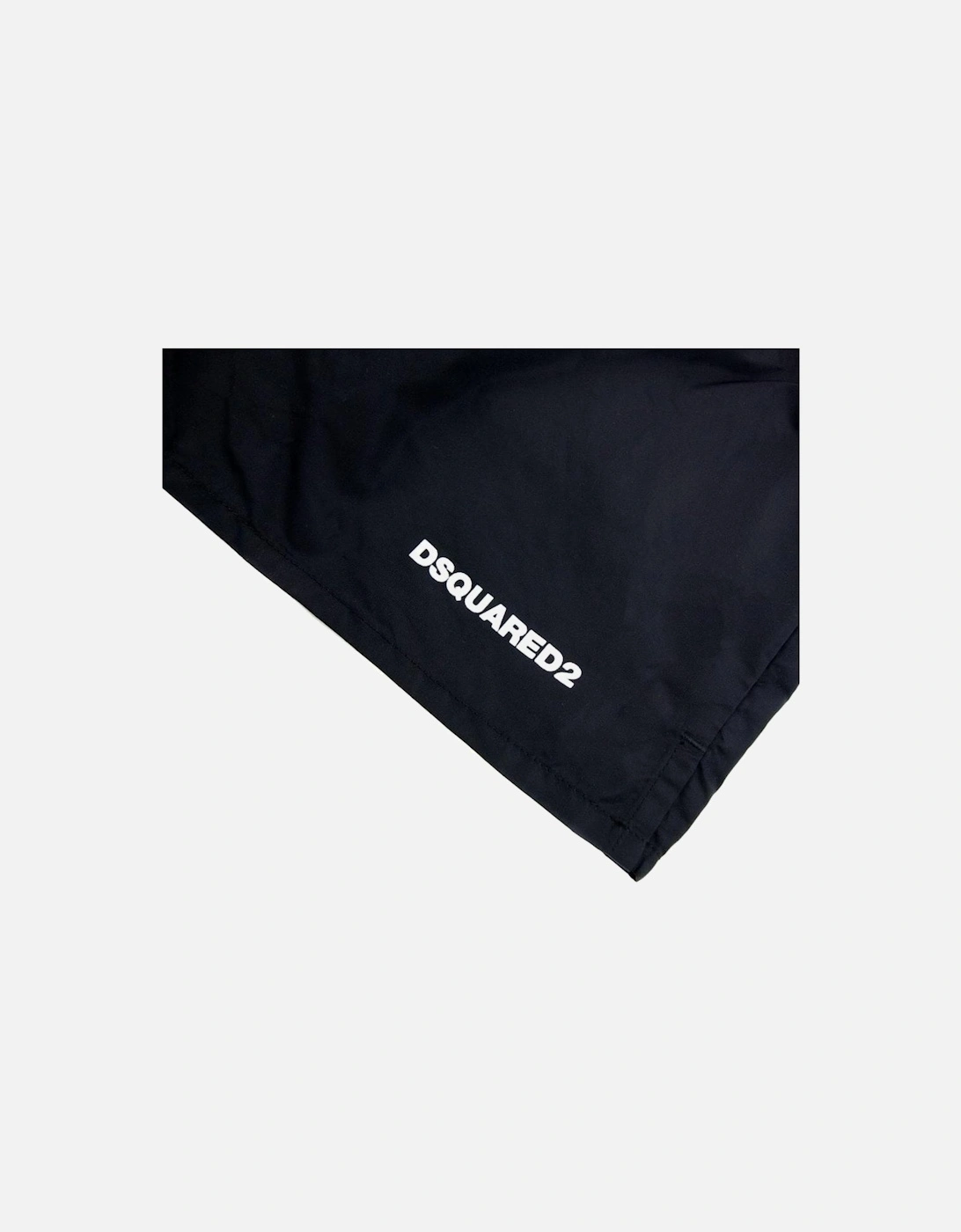 White Icon Logo Swim Shorts in Black
