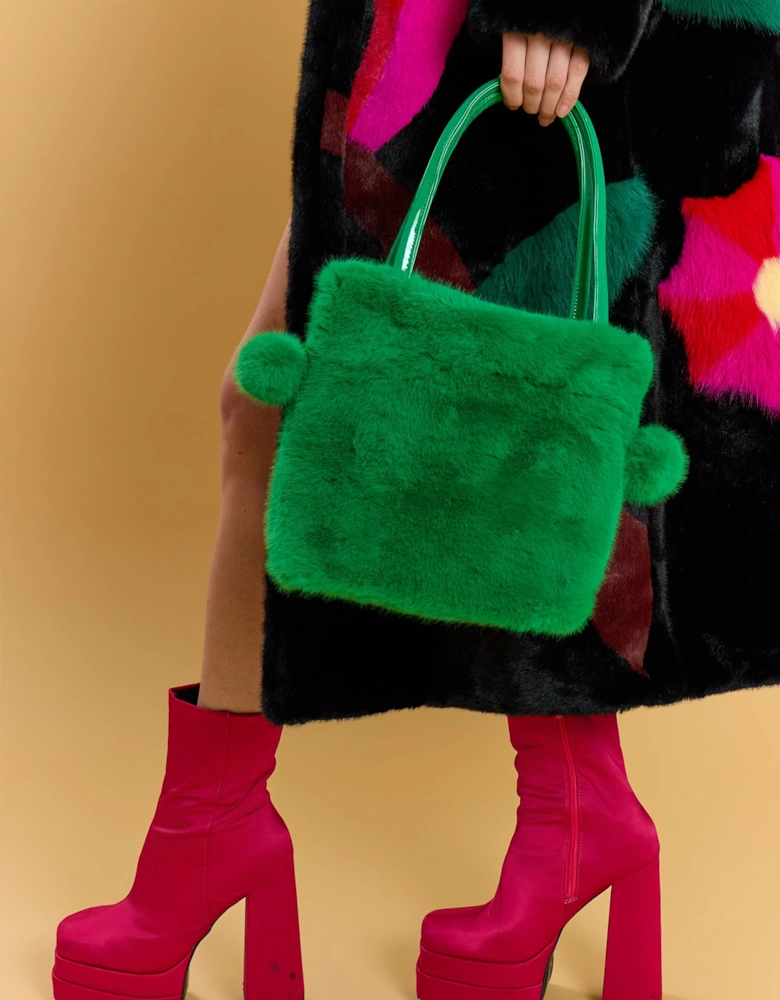 Green Faux Fur Bag