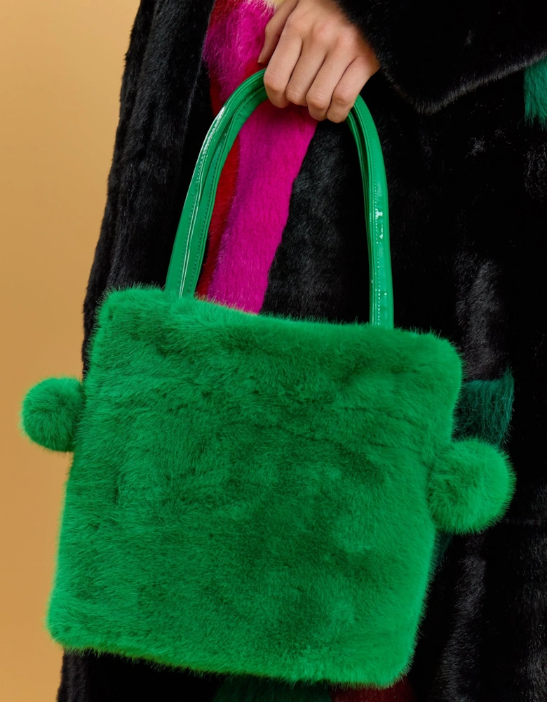 Green Faux Fur Bag