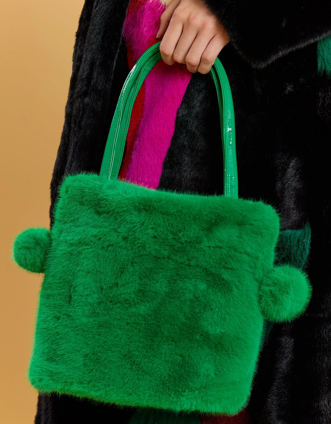 Green Faux Fur Bag