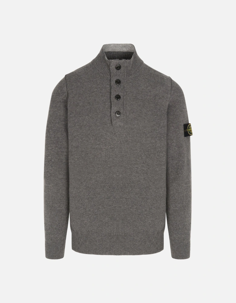Quarter Button Sweater Grey