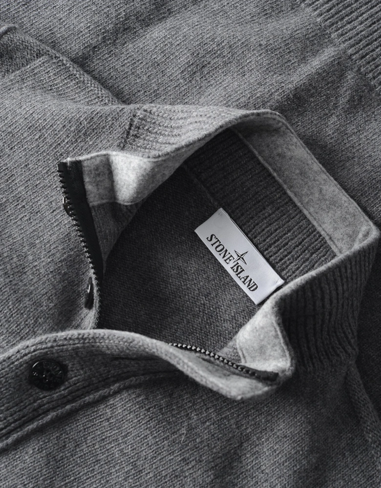 Quarter Button Sweater Grey