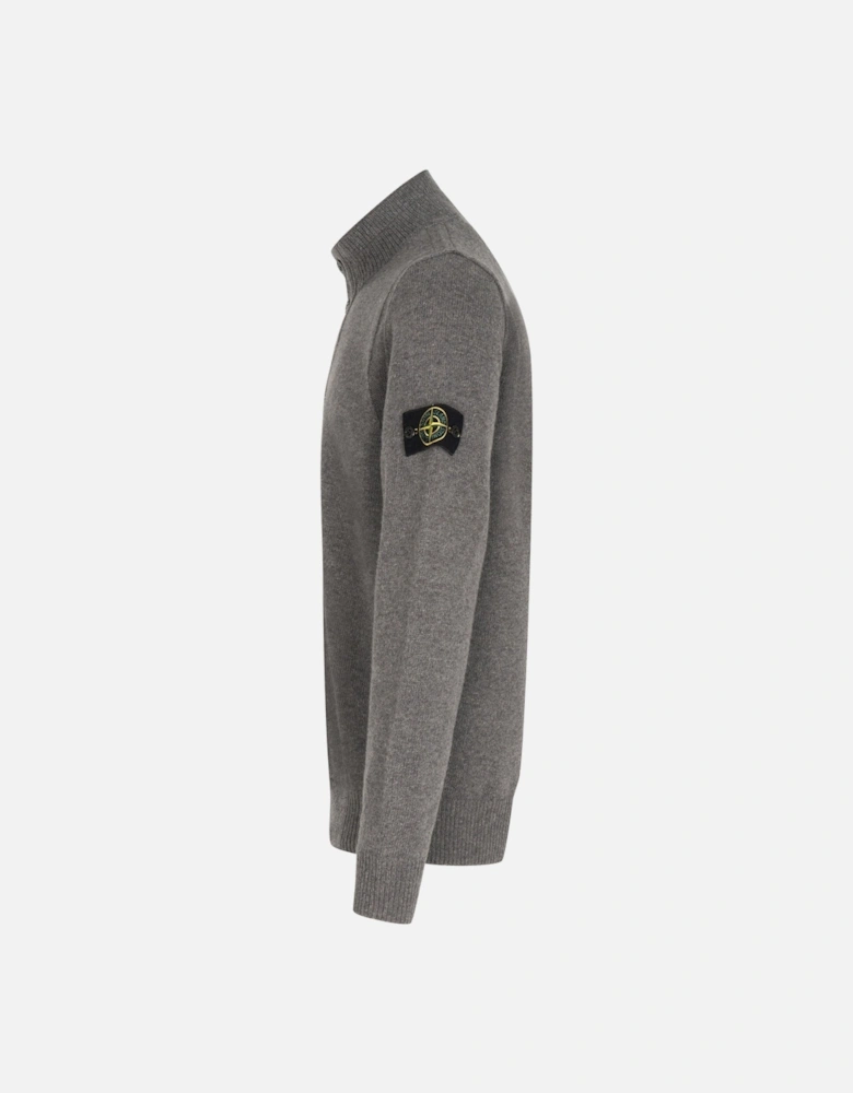 Quarter Button Sweater Grey