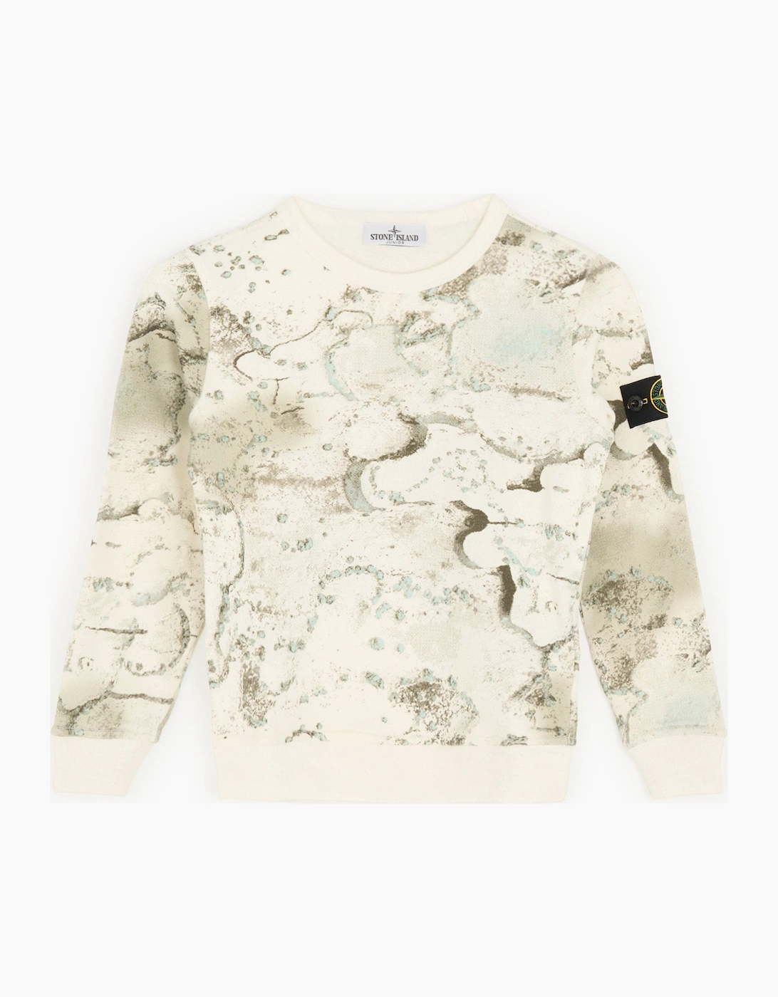 Stone Island Boy's Kids S0253 Camo Sweatshirt Cream - White - Size: 12 years