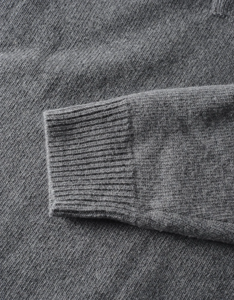 Quarter Button Sweater Grey