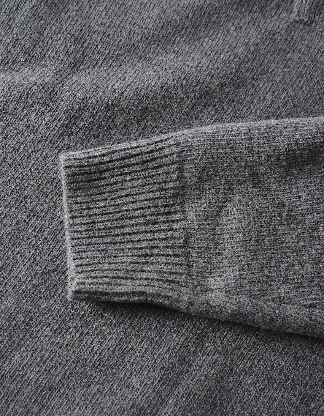 Quarter Button Sweater Grey