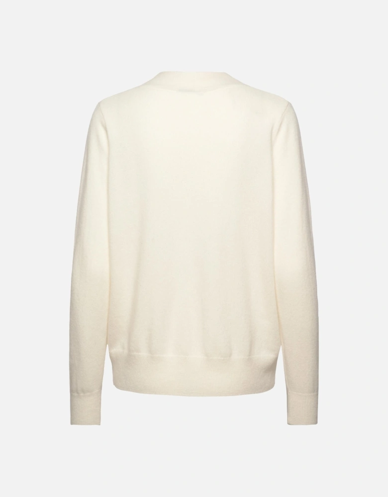 Coco cashmere long sleeve v neck in ivory