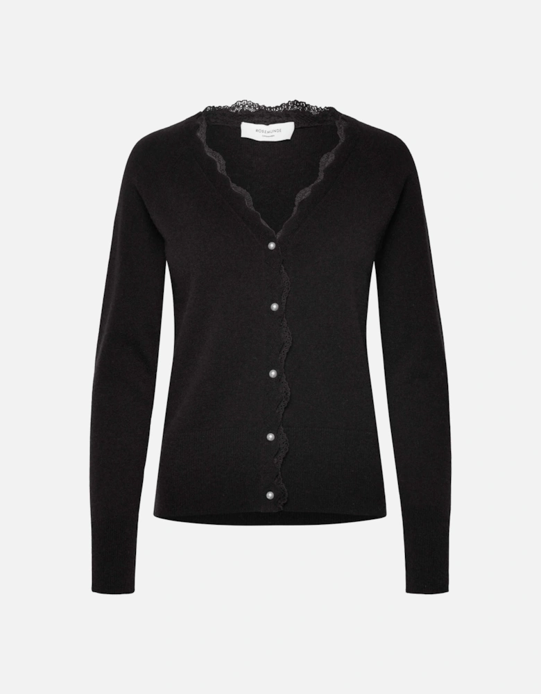 Laica cashmere v neck lace cardigan